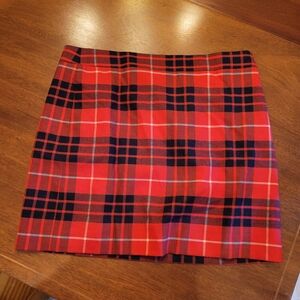 J. Crew Red Plaid Skirt
